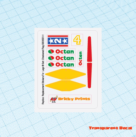 Replica Replacement sticker Set: Classic Town Race Checkered Flag 500 6551