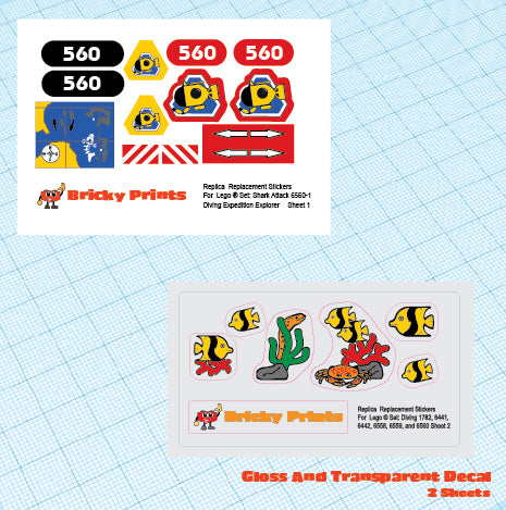 Replica Replacement sticker set: Classic Town Divers Expedition Explorer 6560