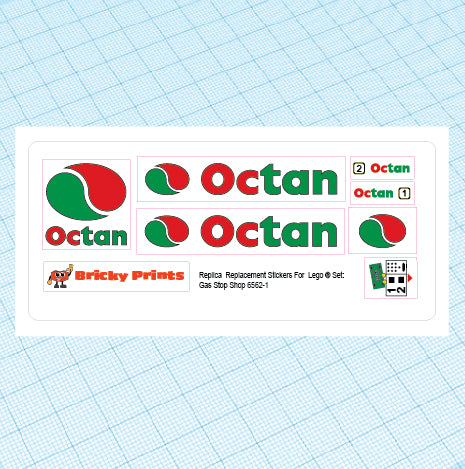 Replica Replacement sticker set: Classic Town Gas Stop Shop 6562