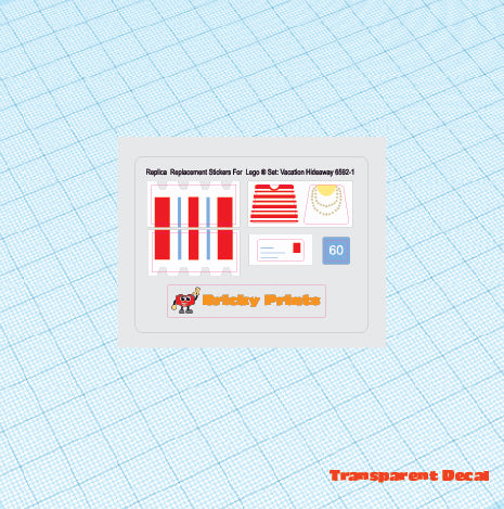 Replica Replacement sticker set: Classic Town Building Vacation Hideaway 6592