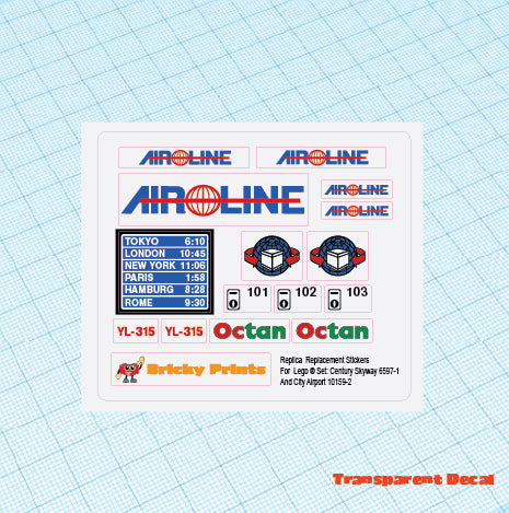 Replica Replacement sticker set: Classic Town Airport Century
