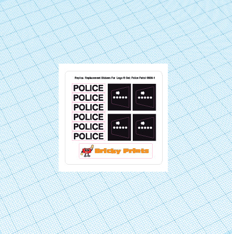 Replica Replacement sticker Set: Classic Town Police Patrol 6600-1