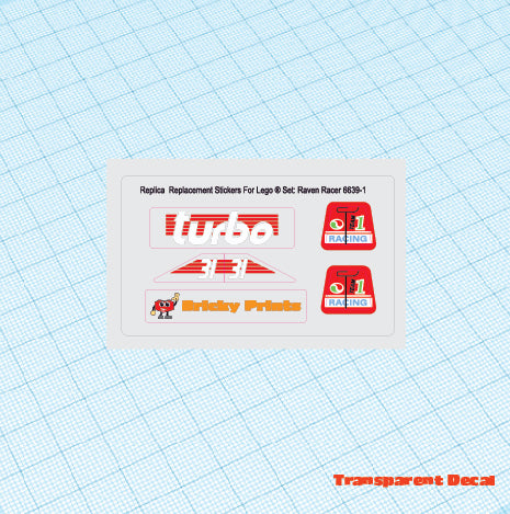 Replica Replacement sticker Set: Classic Town Race Raven Racer 6639