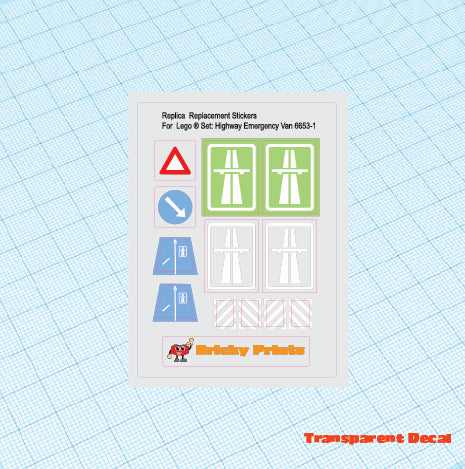 Replica Replacement sticker set: Classic Town Wrecker Highway Emergency Van 6653