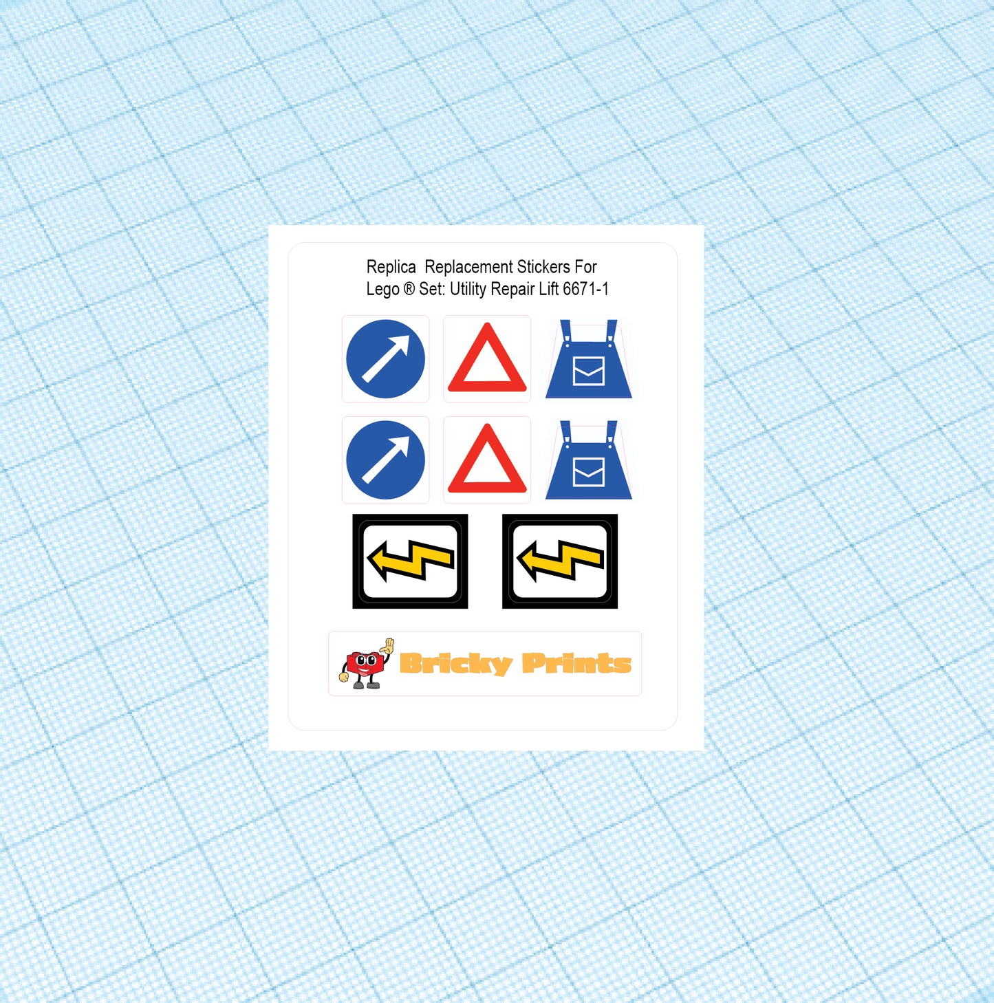 Replica Replacement sticker set: Classic Town Traffic Utility Repair Lift 6671