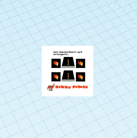 Replica Replacement sticker set: Classic Town Fire Fire Engine 672