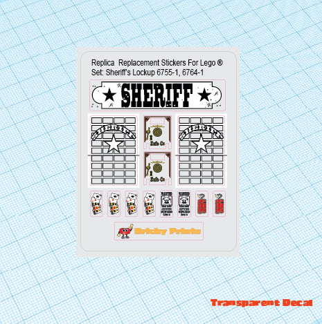 Replica Replacement sticker Set: Sheriff's Lock-Up 6764