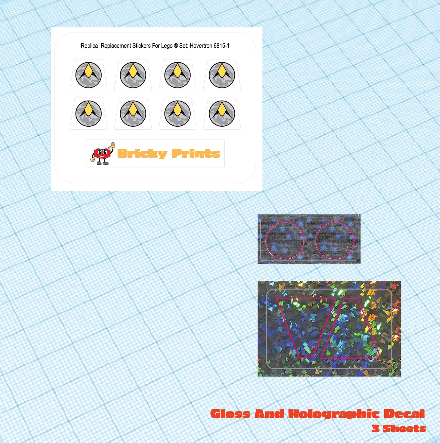 Replica Replacement sticker set: Exploriens Hovertron 6815