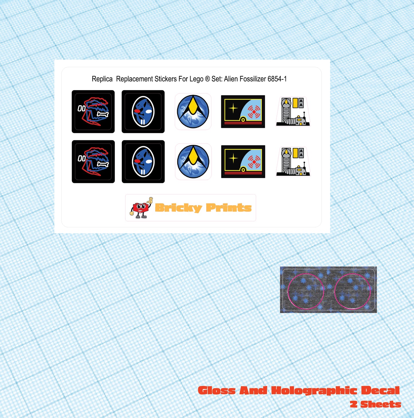 Replica Replacement sticker set: Explorien Alien Fossilizer 6854