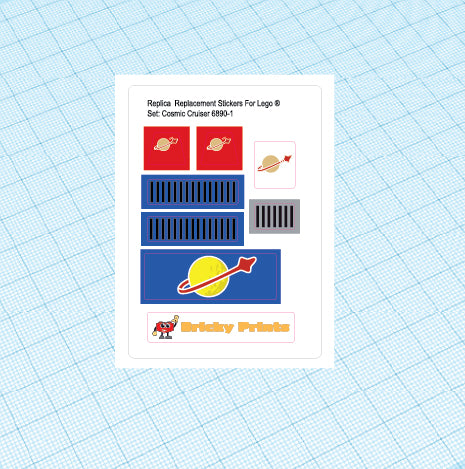 Replica Replacement sticker set: Classic Space Cosmic Cruiser 6890