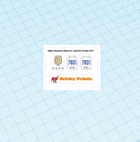 Replica Replacement sticker Set: Classic Town World City Helicopter 7031