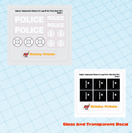 Replica Replacement sticker set: Boats - Police Boat 709