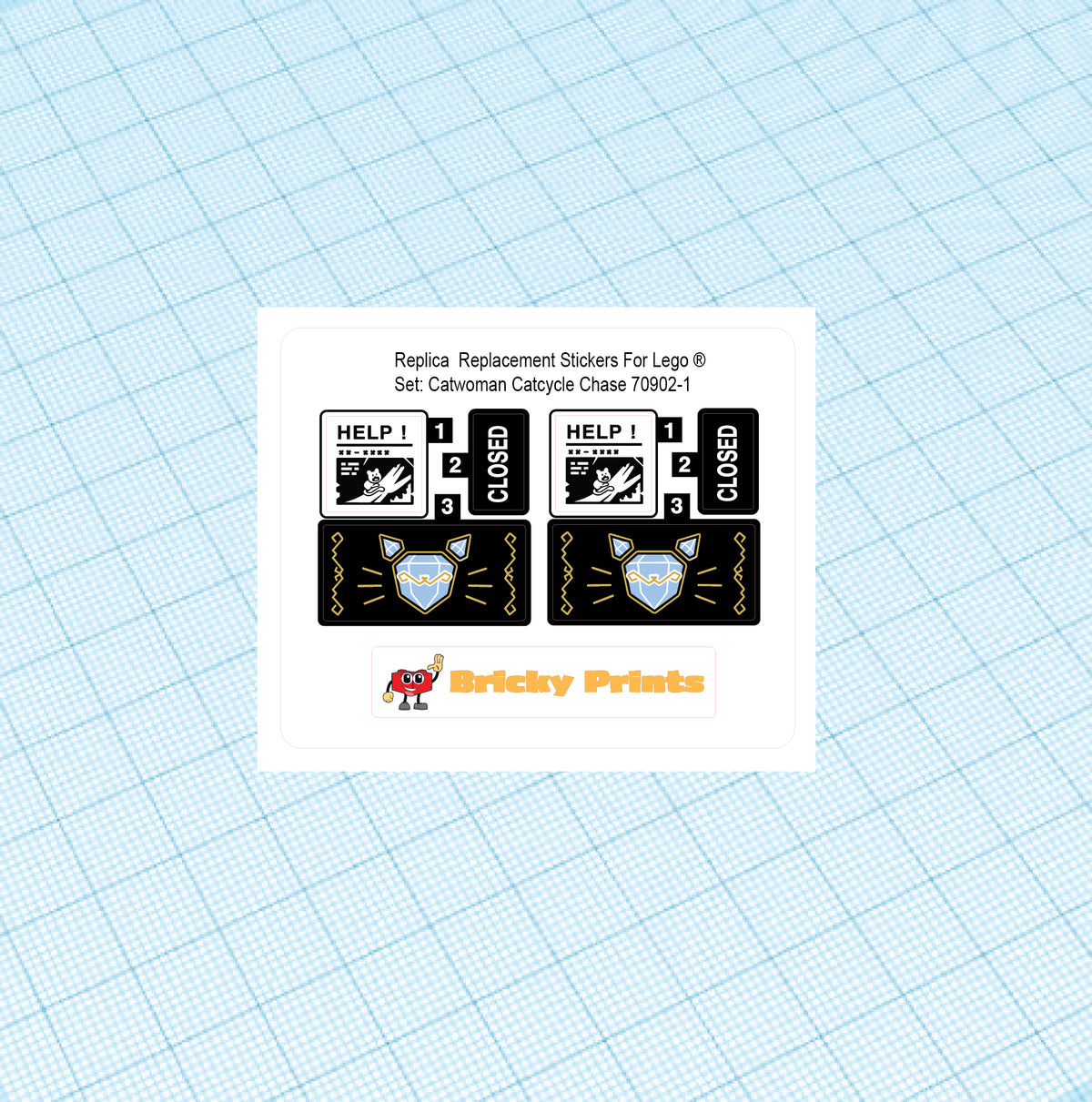 Replica Replacement sticker Set: Catwoman Catcycle Chase 70902