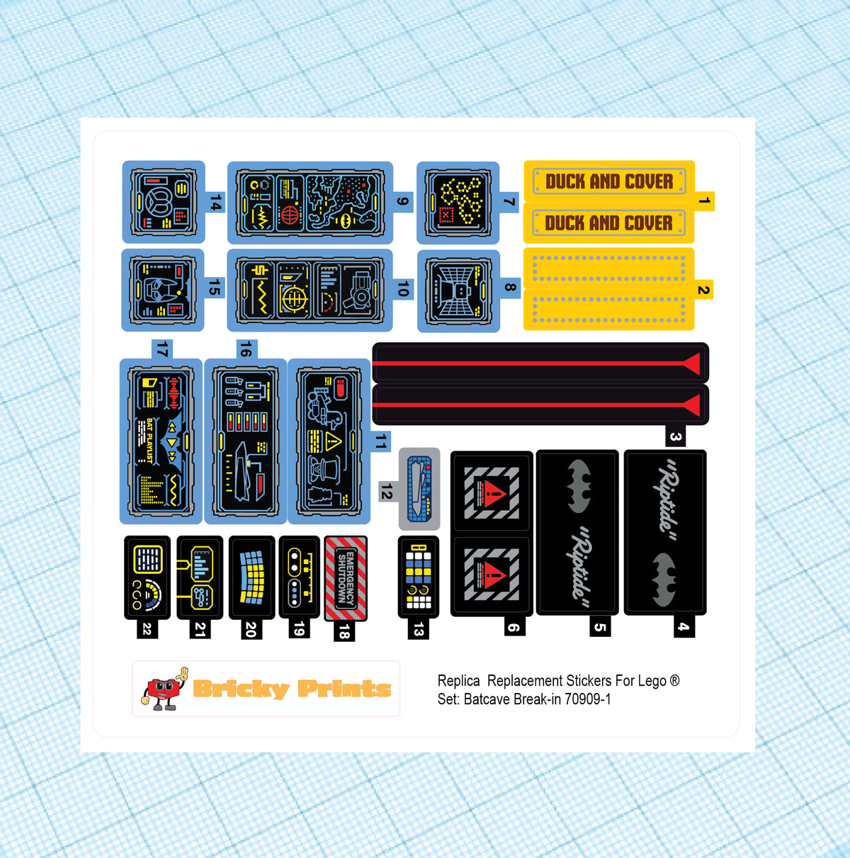 Replica Replacement sticker Set: Batcave Break-In 70909