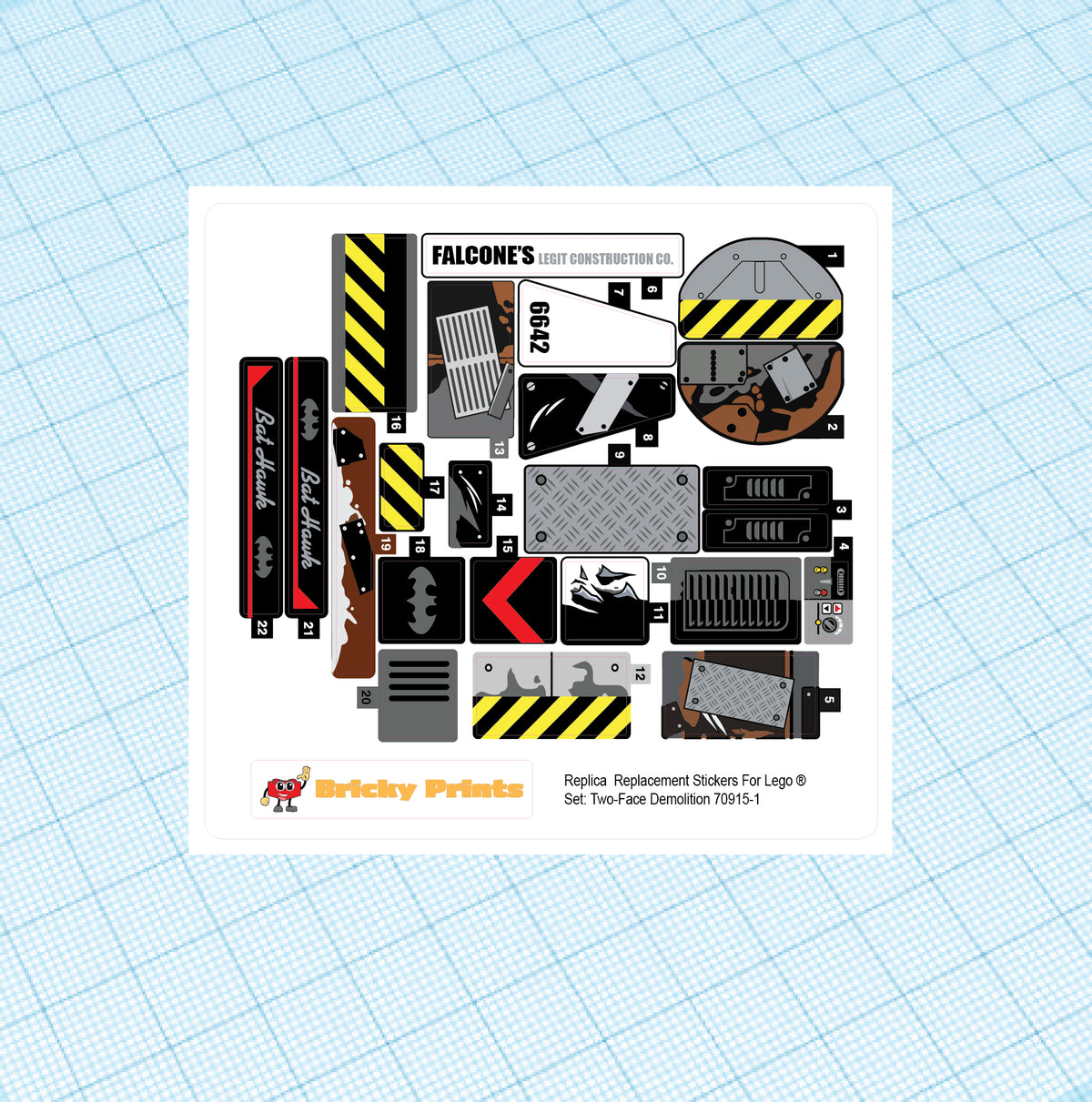 Replica Replacement sticker Set: Two-Face Double Demolition 70915
