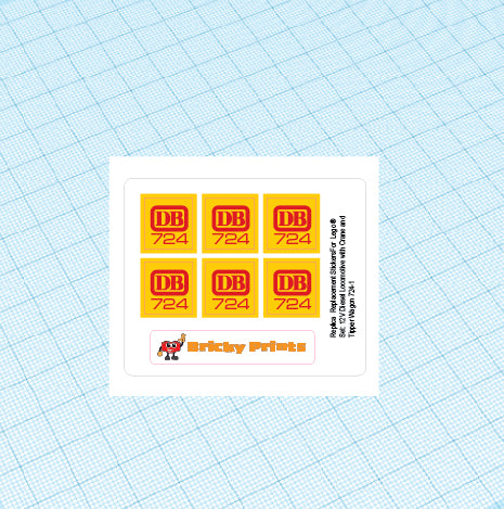 Replica Replacement sticker set: 12V Diesel Locomotive with Crane and Tipper Wagon 724-1