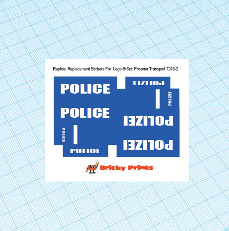 Replica Replacement sticker set: City Police Prisoner Transport 7245-2