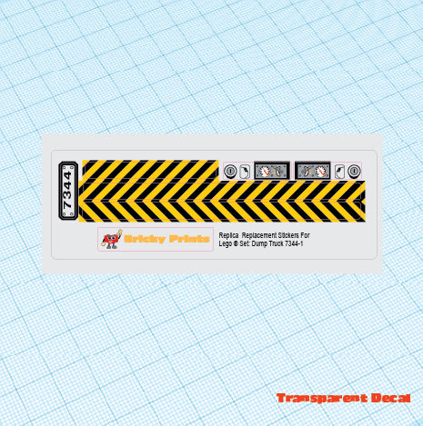 Replica Replacement sticker Set: City Construction 7344 - Dump Truck