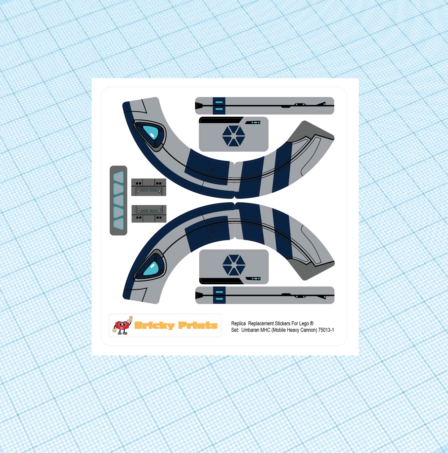 Replica Replacement sticker Set: Umbaran MHC (Mobile Heavy Cannon) 75013