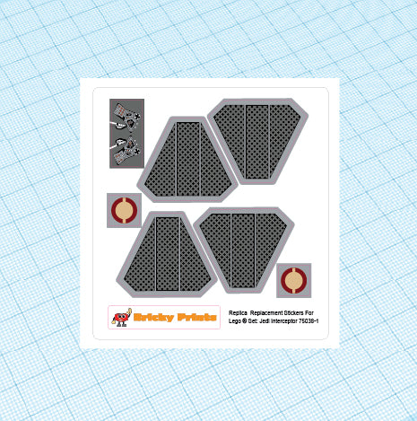 Replica Replacement sticker Set: Jedi Interceptor 75038