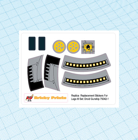 Replica Replacement sticker Set: Droid Gunship 75042