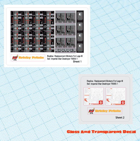 Replica Replacement sticker Set: Imperial Star Destroyer 75055