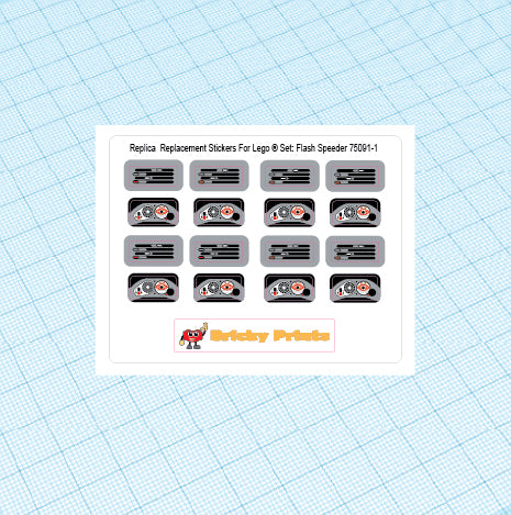 Replica Replacement sticker Set: Flash Speeder 75091