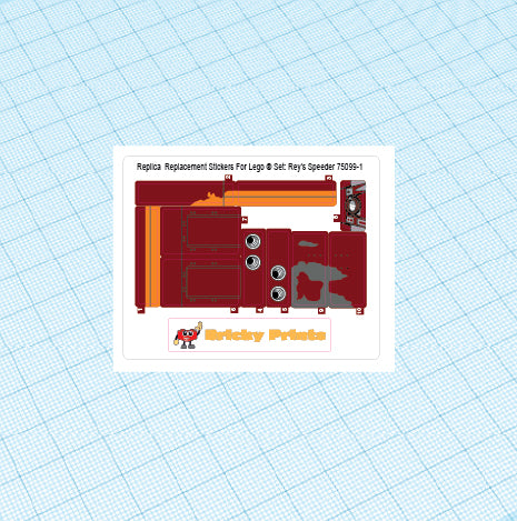 Replica Replacement sticker Set: Reys Speeder 75099