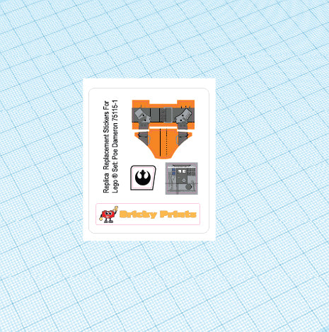 Replica Replacement sticker Set: Poe Dameron 75115