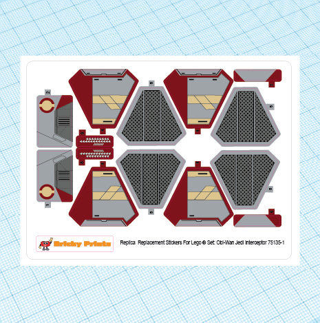 Replica Replacement sticker Set: Obi-Wan's Jedi Interceptor 75135