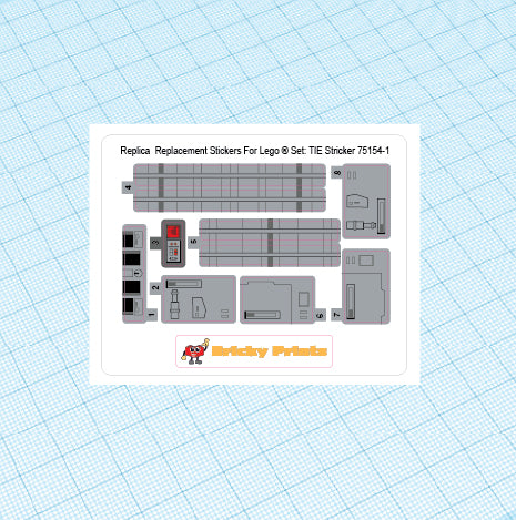 Replica Replacement sticker Set: TIE Striker 75154