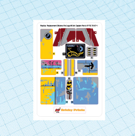Replica Replacement sticker Set: Captain Rex's AT-TE 75157