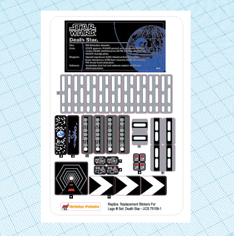 Replica Replacement sticker Set: Death Star UCS 75159 2nd Edition