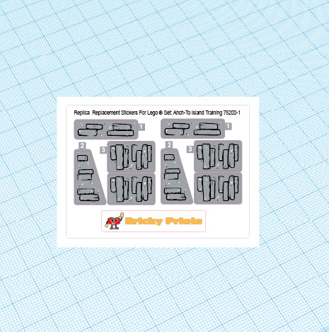 Replica Replacement sticker Set: Ahch-To Island Training 75200