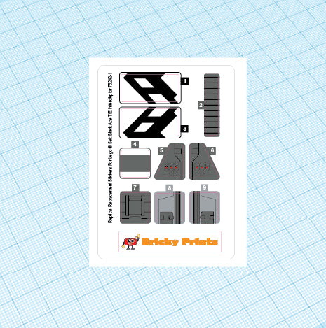 Replica Replacement sticker Set: Black Ace TIE Interceptor 75242