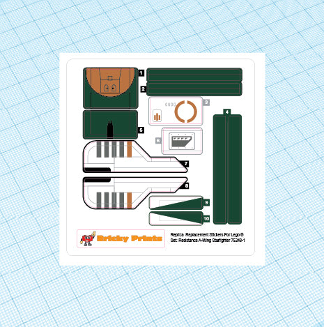 Replica Replacement sticker Set: Resistance A-Wing Starfighter 75248