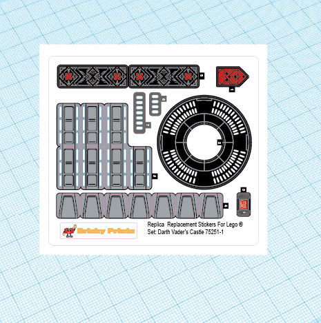 Replica Replacement sticker Set: Darth Vader's Castle 75251