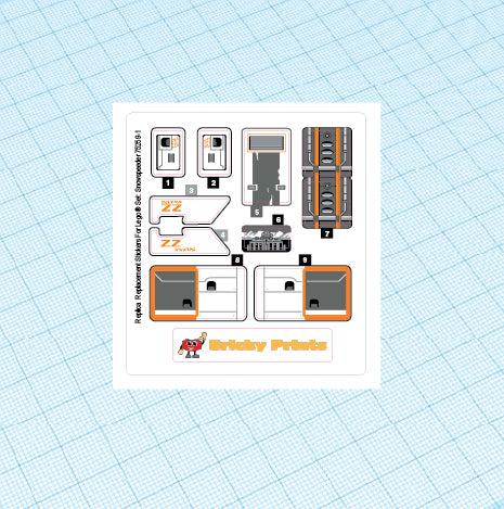 Replica Replacement sticker Set: Snowspeeder 75259