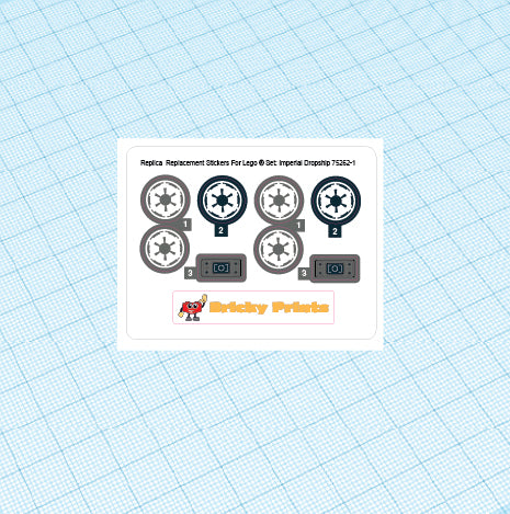 Replica Replacement sticker Set: Imperial Dropship 75262