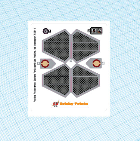 Replica Replacement sticker Set: Anakin's Jedi Interceptor 75281