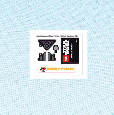 Replica Replacement sticker Set: Darth Vader Helmet 75304 – Bricky