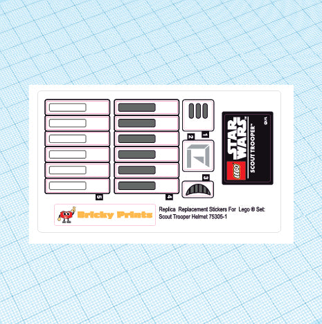 ☆希少☆SKINS Replica Replacement sticker Set: Scout Trooper Helmet 75305