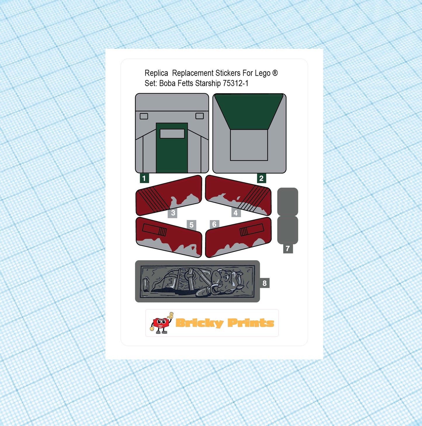 Replica Replacement sticker Set: BF Starship 75312