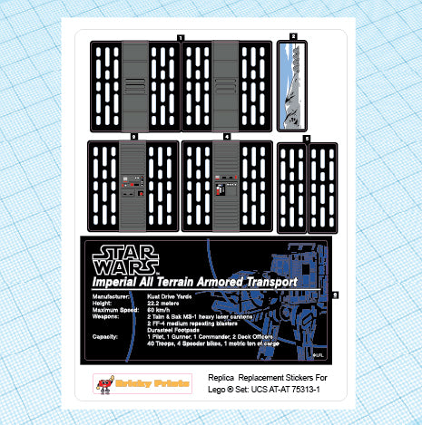 Replica Replacement sticker Set: UCS AT-AT 75313