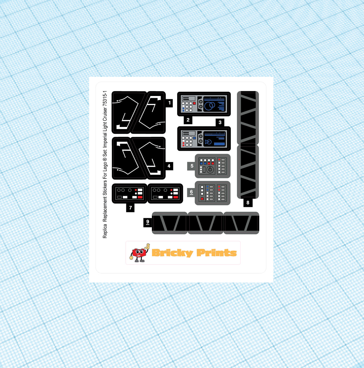 Replica Replacement sticker Set: Imperial Light Cruiser 75315