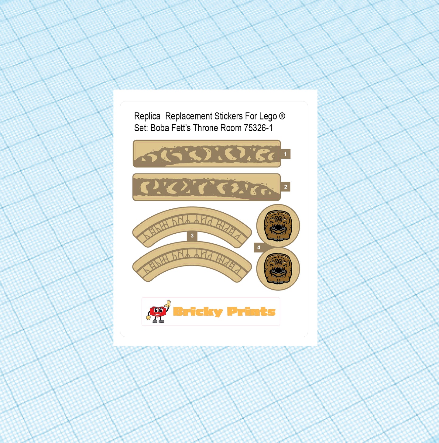 Replica Replacement sticker Set: BF Throne Room 75326