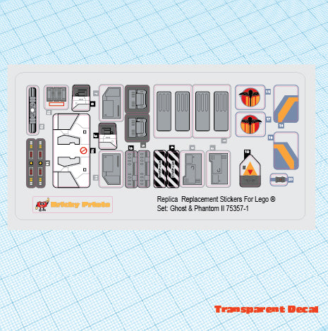 Replica Replacement sticker Set: Ghost & Phantom II 75357