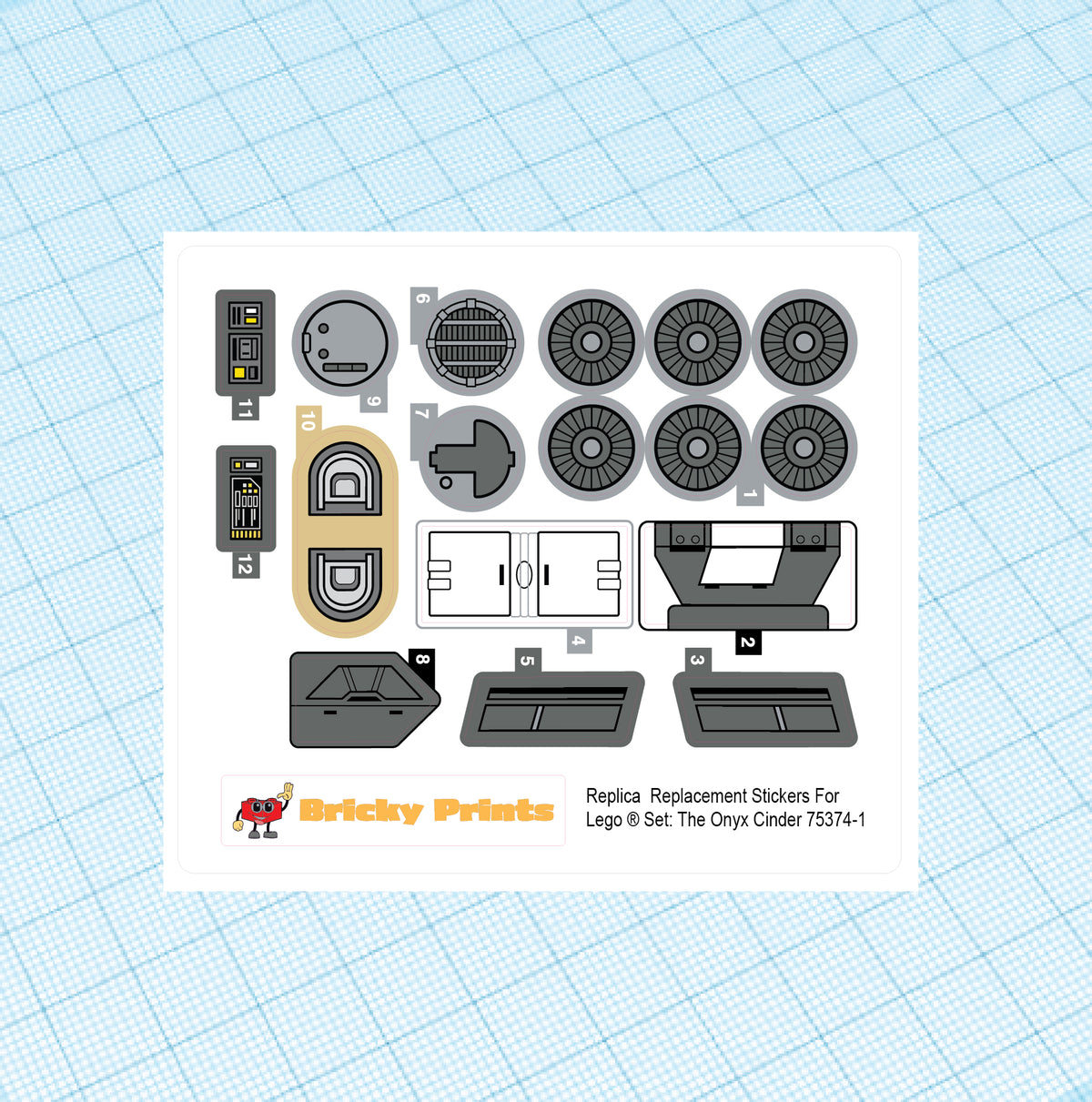 Replica Replacement sticker Set: The Onyx Cinder 75374