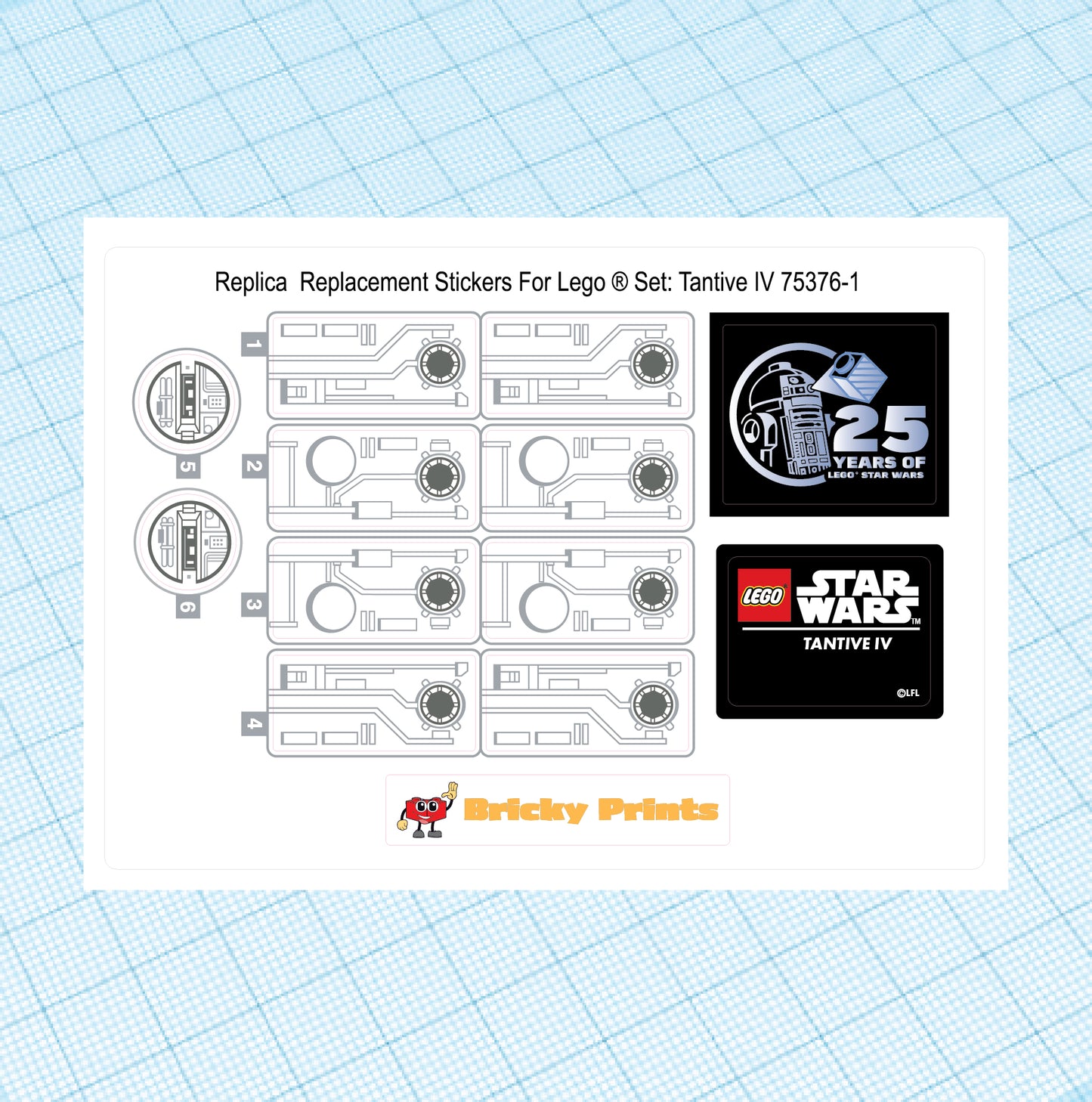 Replica Replacement sticker Set: Tantive IV 75376