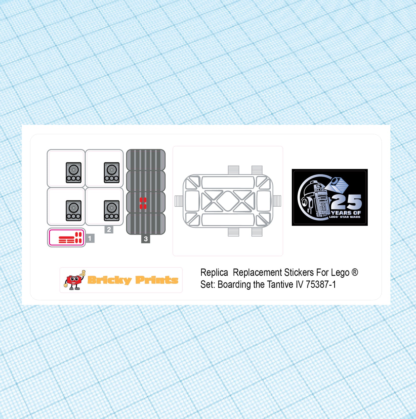 Replica Replacement sticker Set: Boarding the Tantive IV 75387